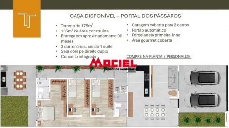 imagem 2 - Casa nova Portal dos Pássaros à 600m da Embraer imagem 2 - Casa nova Portal dos Pássaros à 600m da Embraer