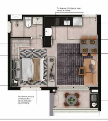 imagem 2 - APARTAMENTO COM UMA SUITE CONDOMINIO CLUB. imagem 2 - APARTAMENTO COM UMA SUITE CONDOMINIO CLUB.