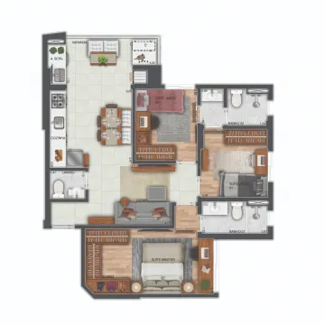 imagem 4 - -WONDER - PLANTA 76 m² - JASMIM - PRÉDIO NOVO - - JARDIM SATÉLITE imagem 4 - -WONDER - PLANTA 76 m² - JASMIM - PRÉDIO NOVO - - JARDIM SATÉLITE