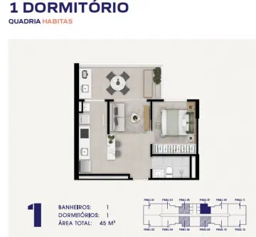 imagem 1 - Oportunidade! Ed Quadria (Jd Aquarius) - 1 quarto / 1 WC / 1 vaga imagem 1 - Oportunidade! Ed Quadria (Jd Aquarius) - 1 quarto / 1 WC / 1 vaga